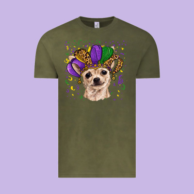 Vintage Tee mardi gras hat chihuahua