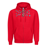 Red faith ribbon gemstone Zipper Hoodie - JahusDesignShop