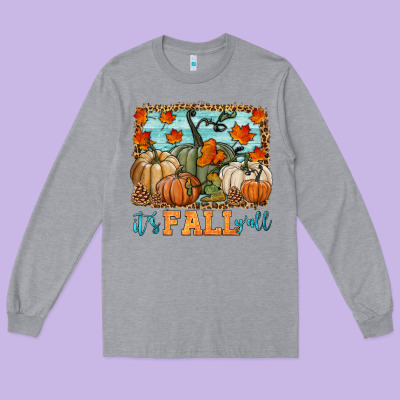 It's Fall Y'all Long Sleeve Tee Designed By Hra Design Shop