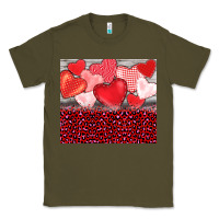 Army Green valentine's day red hearts red leopard Classic Tee - BarkalooDesign