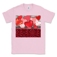 Bubblegum Pink valentine's day red hearts red leopard Classic Tee - BarkalooDesign