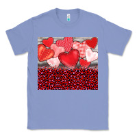 Colony Blue valentine's day red hearts red leopard Classic Tee - BarkalooDesign