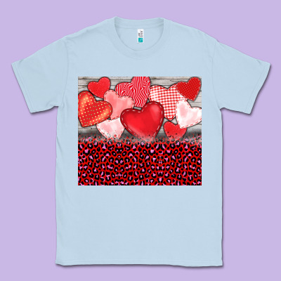 Valentine's Day Red Hearts Red Leopard Classic Tee Designed By Barkaloodesign