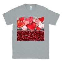 Heather Grey valentine's day red hearts red leopard Classic Tee - BarkalooDesign