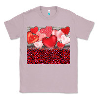 Lilac valentine's day red hearts red leopard Classic Tee - BarkalooDesign