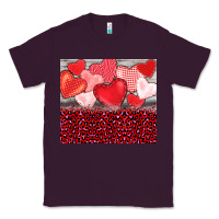Plum valentine's day red hearts red leopard Classic Tee - BarkalooDesign