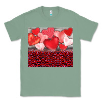 Sage valentine's day red hearts red leopard Classic Tee - BarkalooDesign