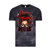 Cloud Black cheer mom messy bun Vintage Tee - texasbilliewilder
