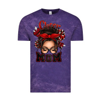 Cloud Purple cheer mom messy bun Vintage Tee - texasbilliewilder