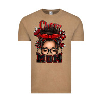 Vintage Coffee cheer mom messy bun Vintage Tee - texasbilliewilder