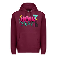 Burgundy hair stylist Premium Hoodie - MaliasSmallBusiness