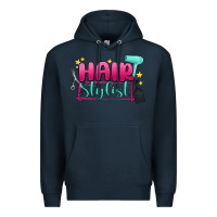 Navy hair stylist Premium Hoodie - MaliasSmallBusiness