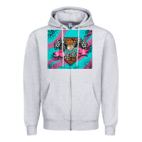 Heather Grey racing pink Zipper Hoodie - AdoDesignShop