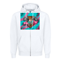 White racing pink Zipper Hoodie - AdoDesignShop