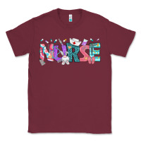 Burgundy Easter Nurse Easter Day Classic Tee - Neo Western