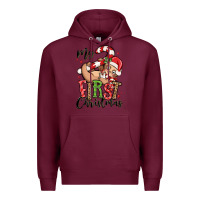 Burgundy my first christmas cute christmas sloth Premium Hoodie - MaliasSmallBusiness