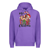 Purple my first christmas cute christmas sloth Premium Hoodie - MaliasSmallBusiness