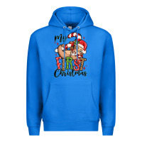 True Royal my first christmas cute christmas sloth Premium Hoodie - MaliasSmallBusiness