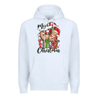 White my first christmas cute christmas sloth Premium Hoodie - MaliasSmallBusiness