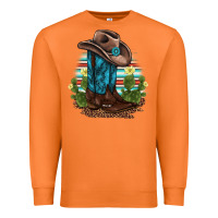 Carrot western boots and hat cactus leopard serape pattern Premium Sweatshirt - BarkalooDesign