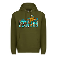 Army Green faith with cross ado Premium Hoodie - AdoDesignShop