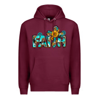 Burgundy faith with cross ado Premium Hoodie - AdoDesignShop