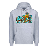 Heather Grey faith with cross ado Premium Hoodie - AdoDesignShop