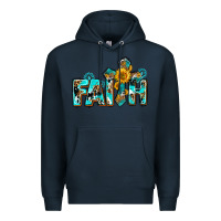 Navy faith with cross ado Premium Hoodie - AdoDesignShop