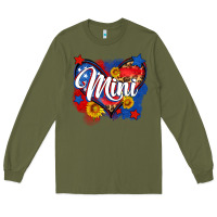 Army Green American mini heart Long Sleeve Tee - Neo Western