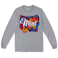 Heather Grey American mini heart Long Sleeve Tee - Neo Western