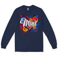 Navy American mini heart Long Sleeve Tee - Neo Western