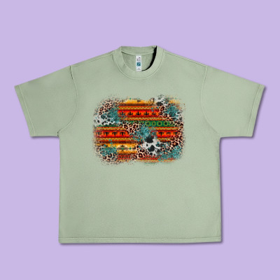 Leopard Aztec Background Urban Heavy Tee Designed By Zillion Design Studio
