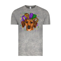 Cloud Rock mardi gras hat dachshund Vintage Tee - RanaPortraitStore