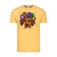 Vintage Mustard mardi gras hat dachshund Vintage Tee - RanaPortraitStore