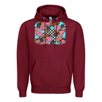 Burgundy race day background Zipper Hoodie - AdoDesignShop