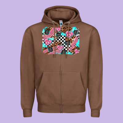 Race Day Background Zipper Hoodie Designed By Adodesignshop