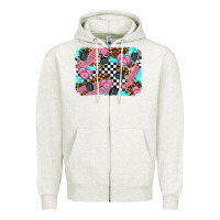 Oatmeal Heather race day background Zipper Hoodie - AdoDesignShop