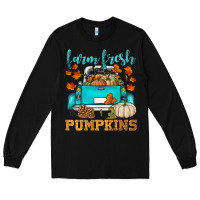 Black farm fresh pumpkins Long Sleeve Tee - HRA Design Shop