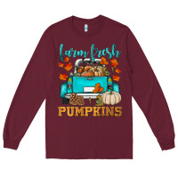 Burgundy farm fresh pumpkins Long Sleeve Tee - HRA Design Shop