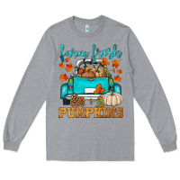 Heather Grey farm fresh pumpkins Long Sleeve Tee - HRA Design Shop