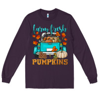 Plum farm fresh pumpkins Long Sleeve Tee - HRA Design Shop