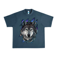 Midnight Navy wolf scratch mark Urban Heavy Tee - RanaPortraitStore
