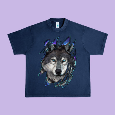 Wolf Scratch Mark Urban Heavy Tee Designed By Ranaportraitstore
