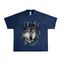Navy wolf scratch mark Urban Heavy Tee - RanaPortraitStore
