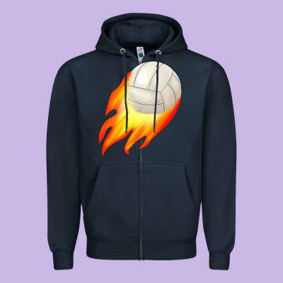 Volleyball Zipper Hoodie Designed By Jahusdesignshop