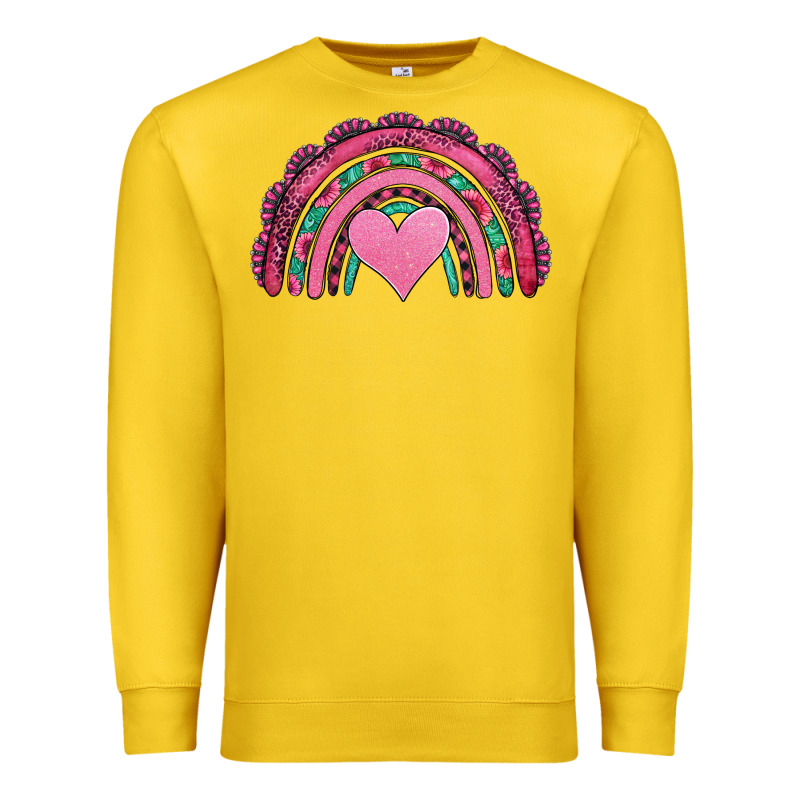 Valentines Day Pink Gemstones Rainbow Premium Sweatshirt by Jasminsmagicworld | Teevron