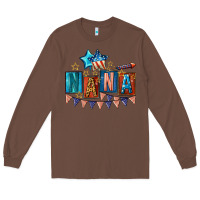 Chestnut American Nana 4th of july Long Sleeve Tee - CowGirlArtShop