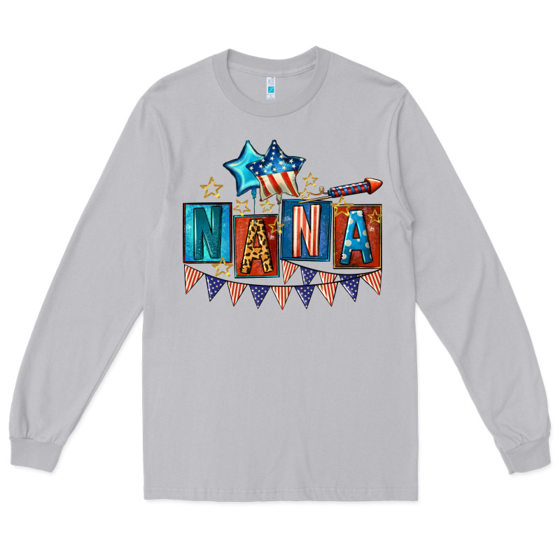 American Nana 4th Of July Long Sleeve Tee by CowGirlArtShop | Teevron