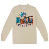 Mushroom American Nana 4th of july Long Sleeve Tee - CowGirlArtShop