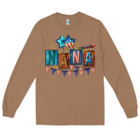 Toasted Coconut American Nana 4th of july Long Sleeve Tee - CowGirlArtShop